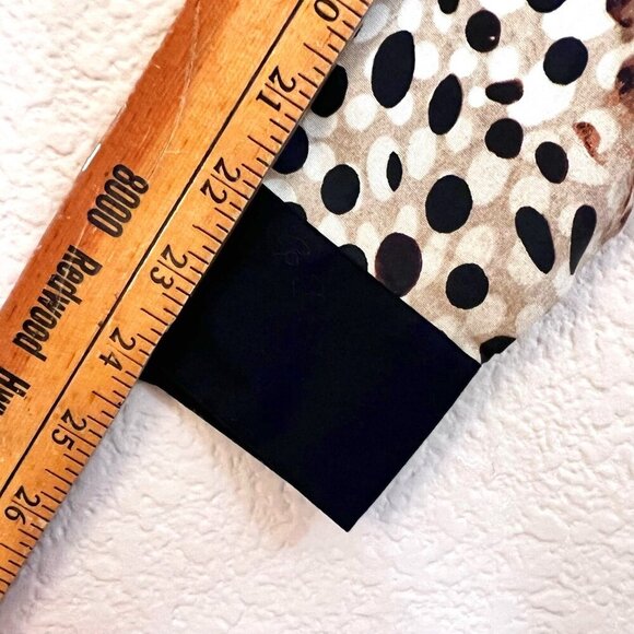 100% Silk Brown Cheetah Print Office Career Work Button Front Tunic Women Size M - Picture 6 of 8